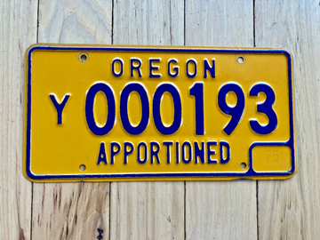 1975 Oregon Apportioned Truck License Plate