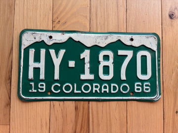 1966 Colorado License Plate