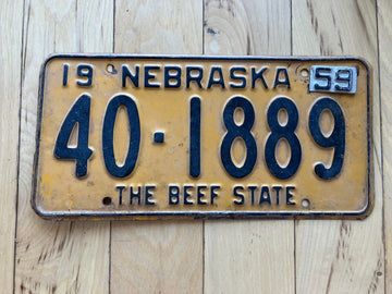 1959 Nebraska License Plate