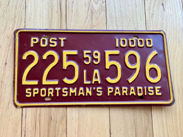 1959 Louisiana POST License Plate