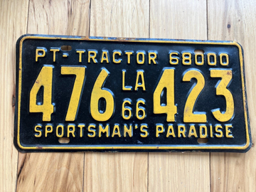1966 Louisiana PT Tractor License Plate