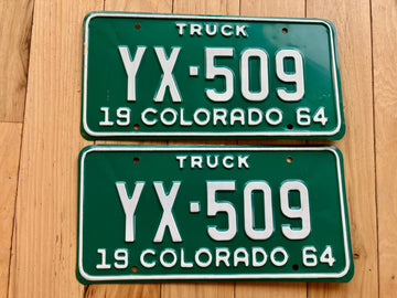 Pair of 1964 Colorado Truck License Plates