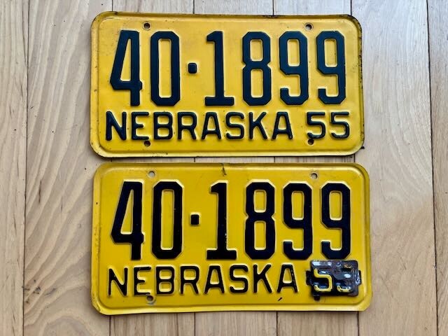 Pair of 1955 Nebraska License Plates