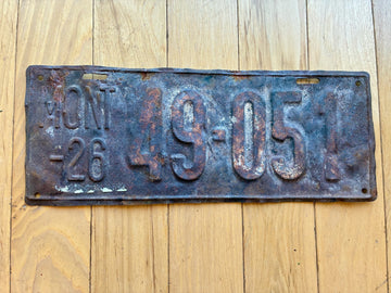 1926 Montana License Plate