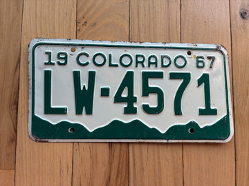 1967 Colorado License Plate