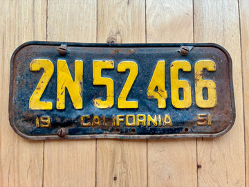 1951 California License Plate