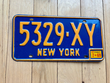 1969 New York License Plate