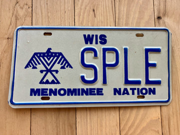 1980s Wisconsin Menominee Nation Sample License Plate
