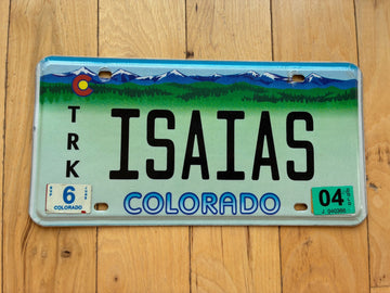 2004 Colorado Vanity License Plate - ISAIAS