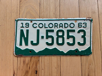 1963 Colorado License Plate