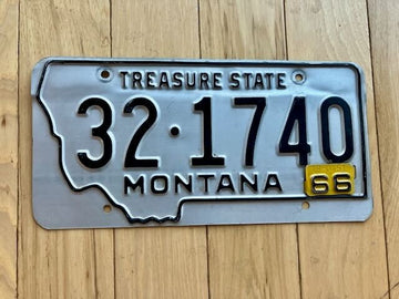 1966 Montana License Plate