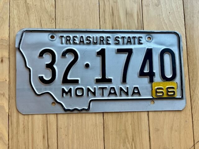 1966 Montana License Plate