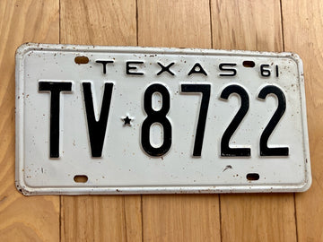 1961 Texas License Plate