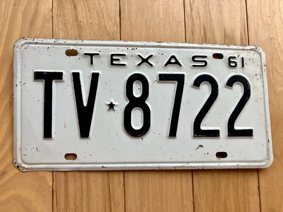 1961 Texas License Plate