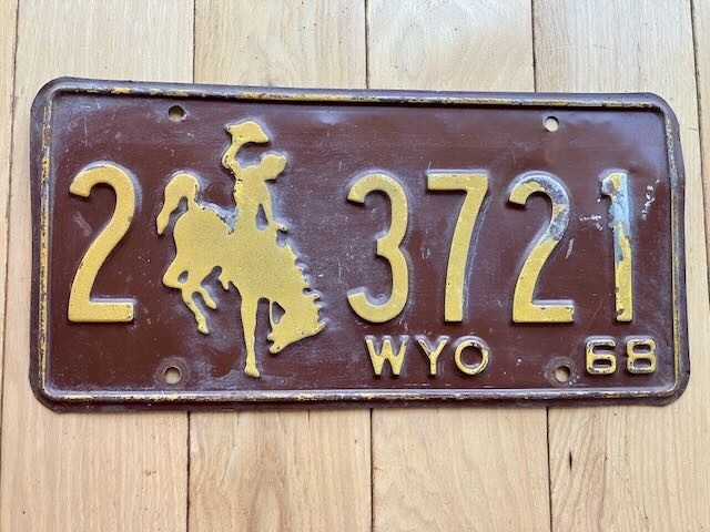 1968 Wyoming License Plate