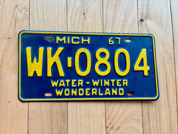 1967 Michigan License Plate