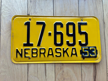 1953 Nebraska License Plate