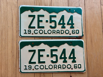Pair of 1960 Colorado License Plates