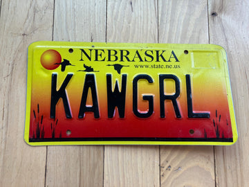 2005 Nebraska Vanity License Plate - KAWGRL