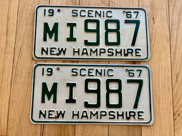 Pair of 1967 New Hampshire License Plates