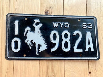 1963 Wyoming License Plate