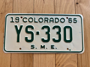 1965 Colorado Special Mobile Equipment License Plate