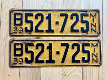 Pair of 1939 Minnesota License Plates