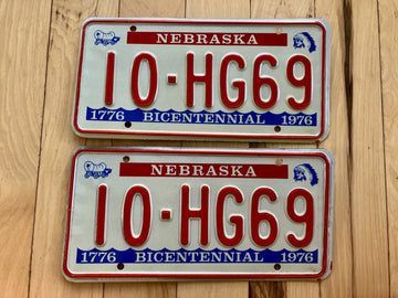 Pair Of 1976 Nebraska License Plates