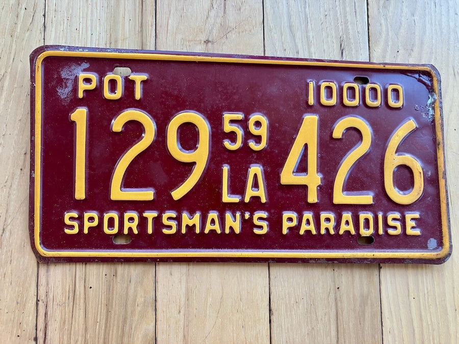1959 Louisiana POT License Plate