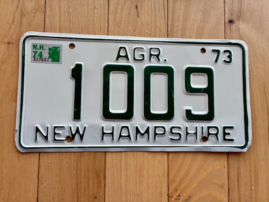 1973 1974 New Hampshire Agriculture License Plate