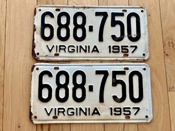Pair of 1957 Virginia License Plates