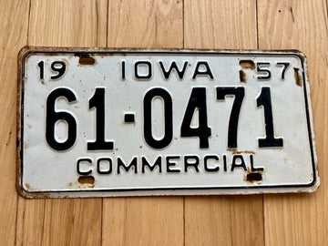 1957 Iowa Commercial License Plate