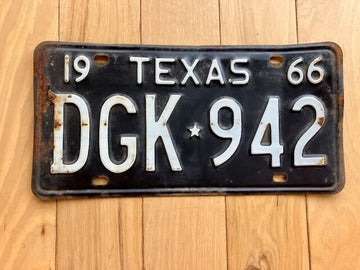 1966 Texas License Plate