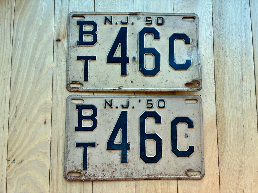 Pair of 1950 New Jersey License Plates