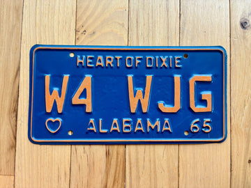 1965 Alabama Amateur Radio License Plate