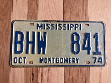 1974 Mississippi Montgomery License Plate