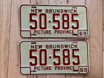 Pair of 1969 New Brunswick License Plates