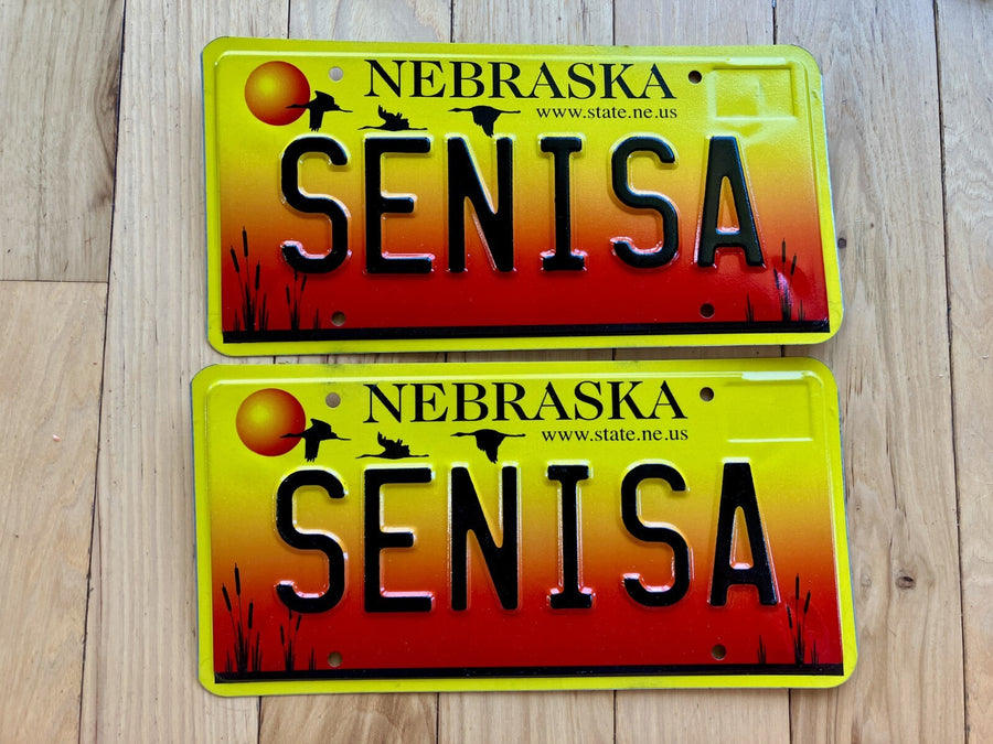 2005 Nebraska Pair of Vanity License Plates - SENISA
