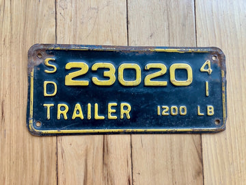1941 South Dakota Trailer License Plate