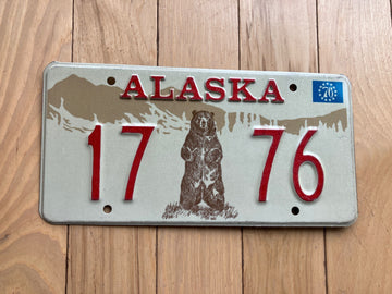1976 Alaska Sample License Plate