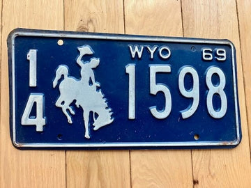1969 Wyoming License Plate