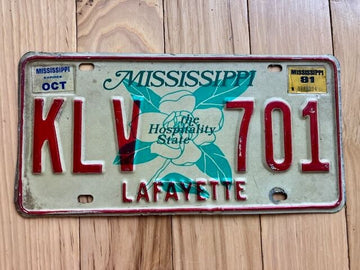 1981 Mississippi Lafayette County License Plate