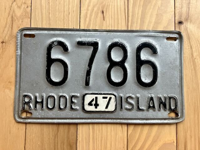 1947 Rhode Island License Plate