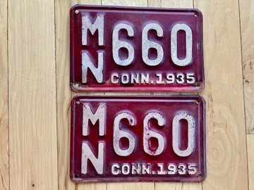 Pair of 1935 Connecticut License Plates