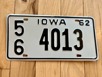 1962 Iowa License Plate
