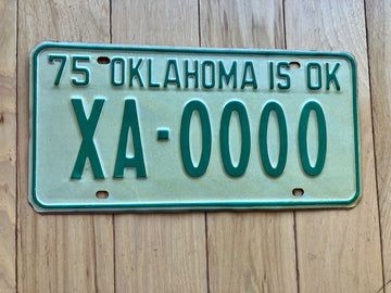 1975 Oklahoma Sample License Plate