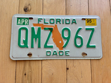 1995 Florida Dade License Plate