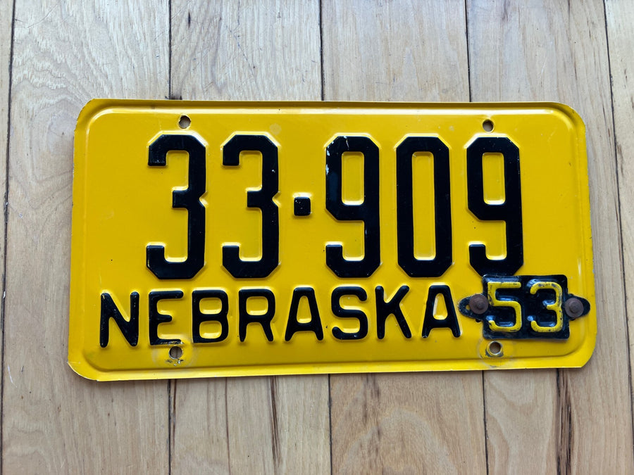 1953 Nebraska License Plate