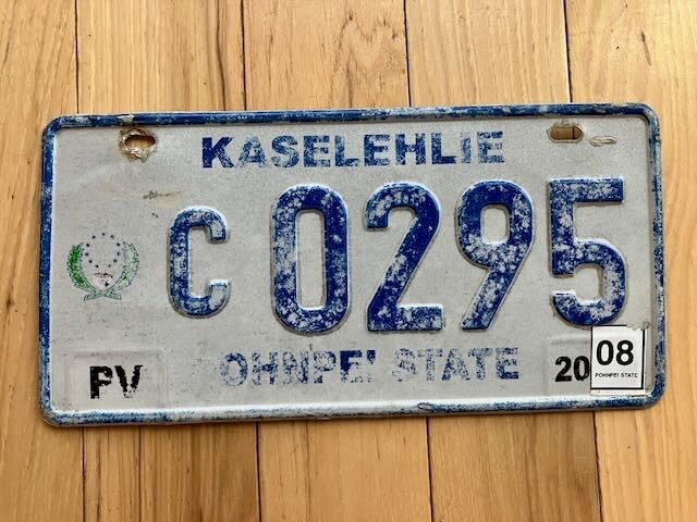 2008 Kaselehlie State of Pohnpei License Plate