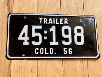 1956 Colorado State Trailer License Plate
